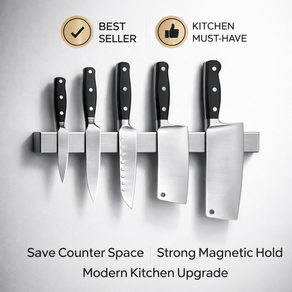 Orvella™ Stainless steel magnetic knife holder wall mounted